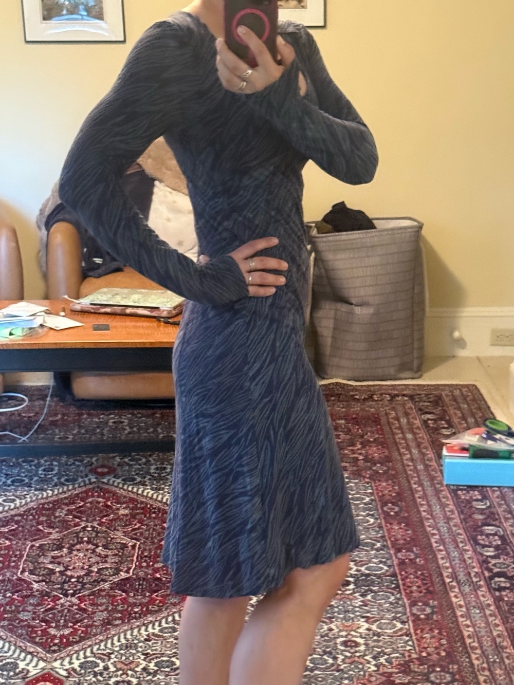 Horny Toad Asymmetric Long Sleeve Dress XS